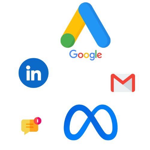 logo Google Ads, meta, linkedin